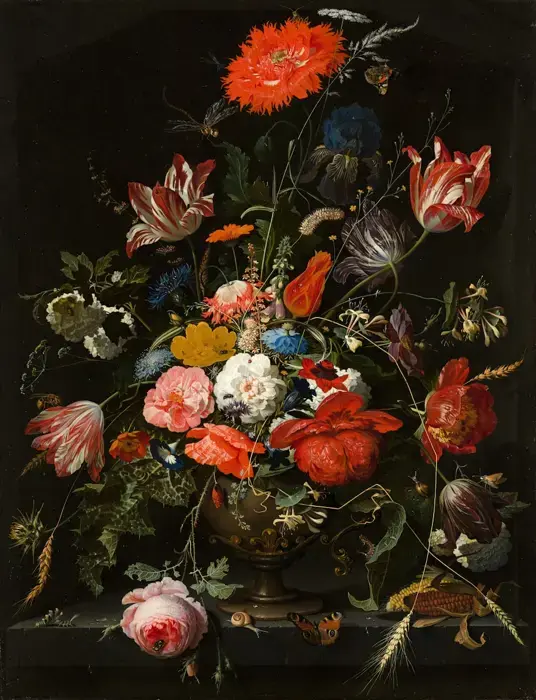 Floral artwork in a gallery — stock photo placeholder